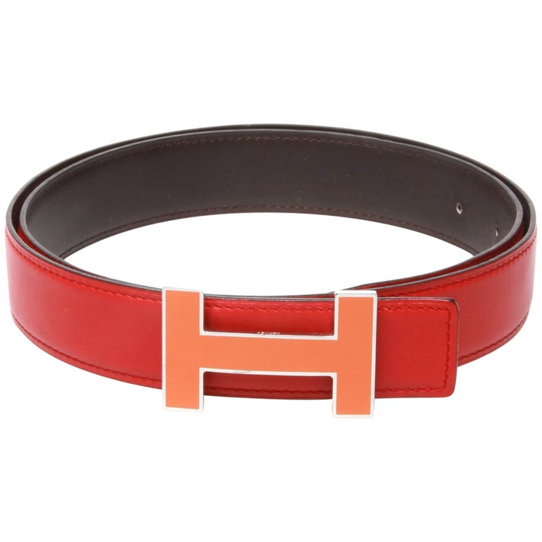 Hermes Red leather belt stamped M at 1stDibs | red hermes belt, hermes ...
