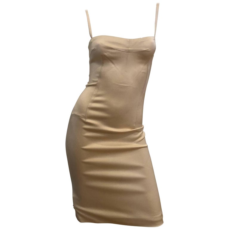Dolce and Gabbana Cream Fitted Dress at 1stDibs