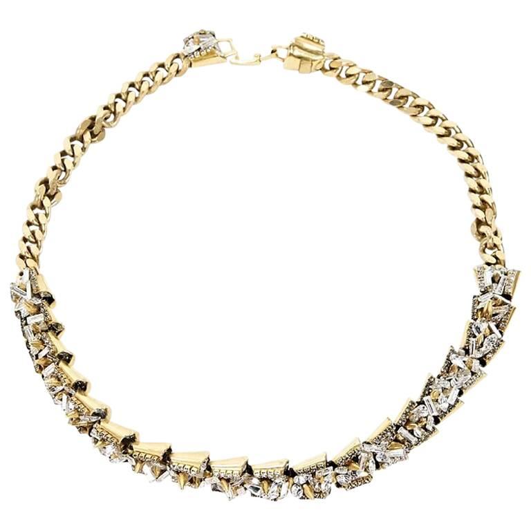Gold Erickson Beamon Embellished Chain Necklace