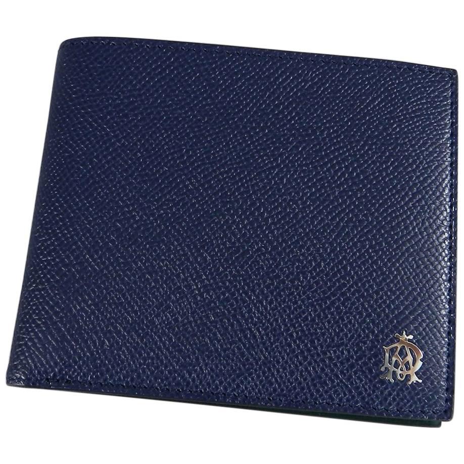 DUNHILL Blue and Green Bifold Leather Wallet