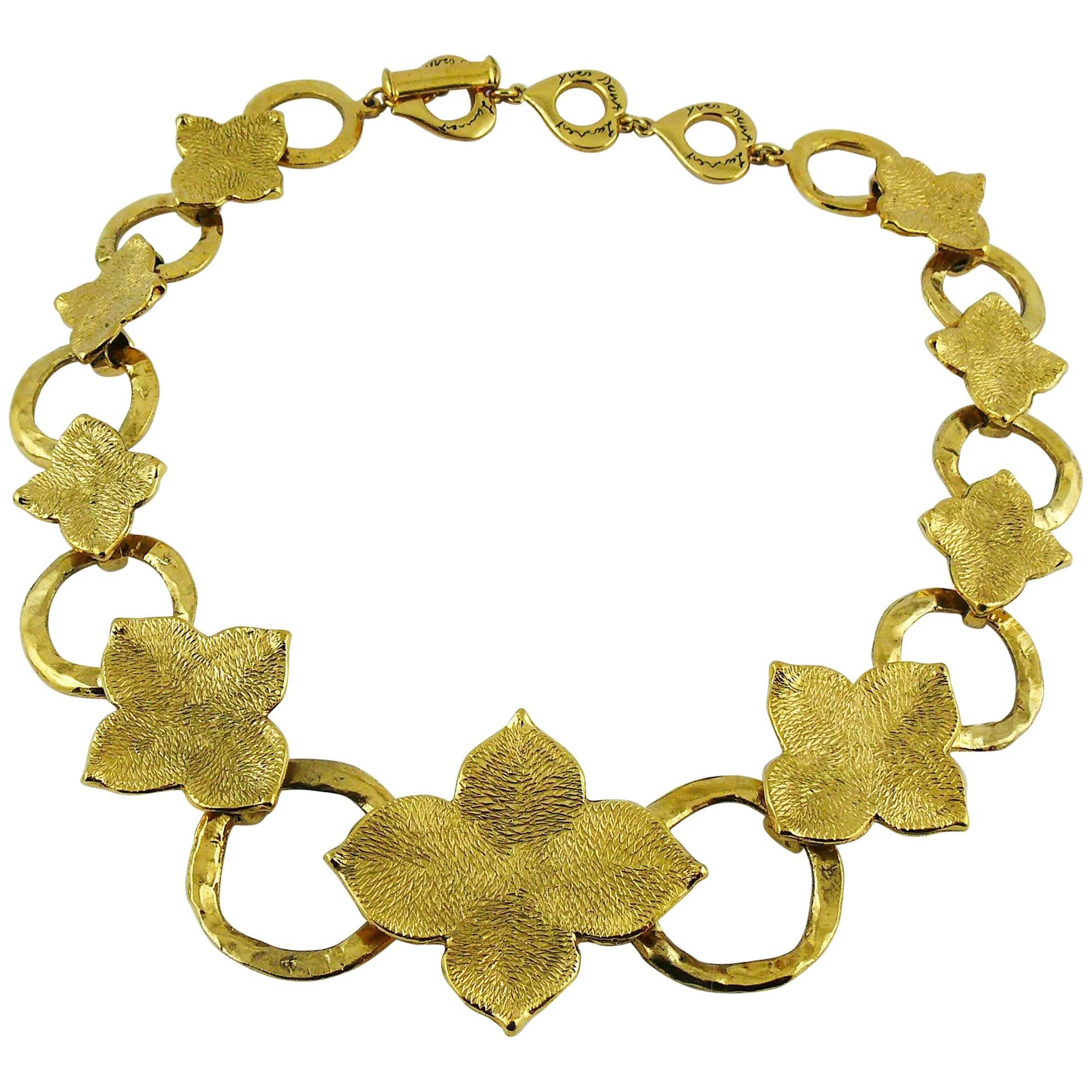 Yves Saint Laurent YSL Vintage Abstract Flower Necklace