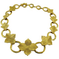 Yves Saint Laurent YSL Vintage Abstract Flower Necklace