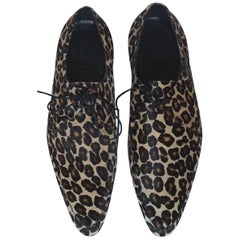 Burberry Prorsum Men's Leopard Print Calf Hair Derby Shoes new with box, unused