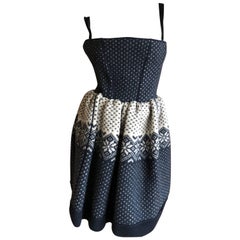   D&G by Dolce & Gabbana Fair Isle Knit Mini Dress with Built In Corset