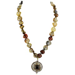 Coach House Carnelian and Evil Eye Statement Pendant Necklace