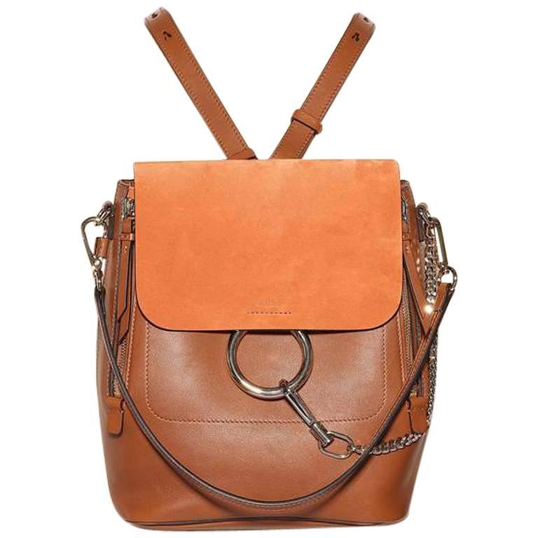 Chloe Faye Leather And Suede Backpack For Sale