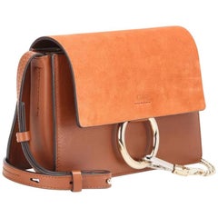 Chloe Faye Small Suede And Leather Shoulder Bag