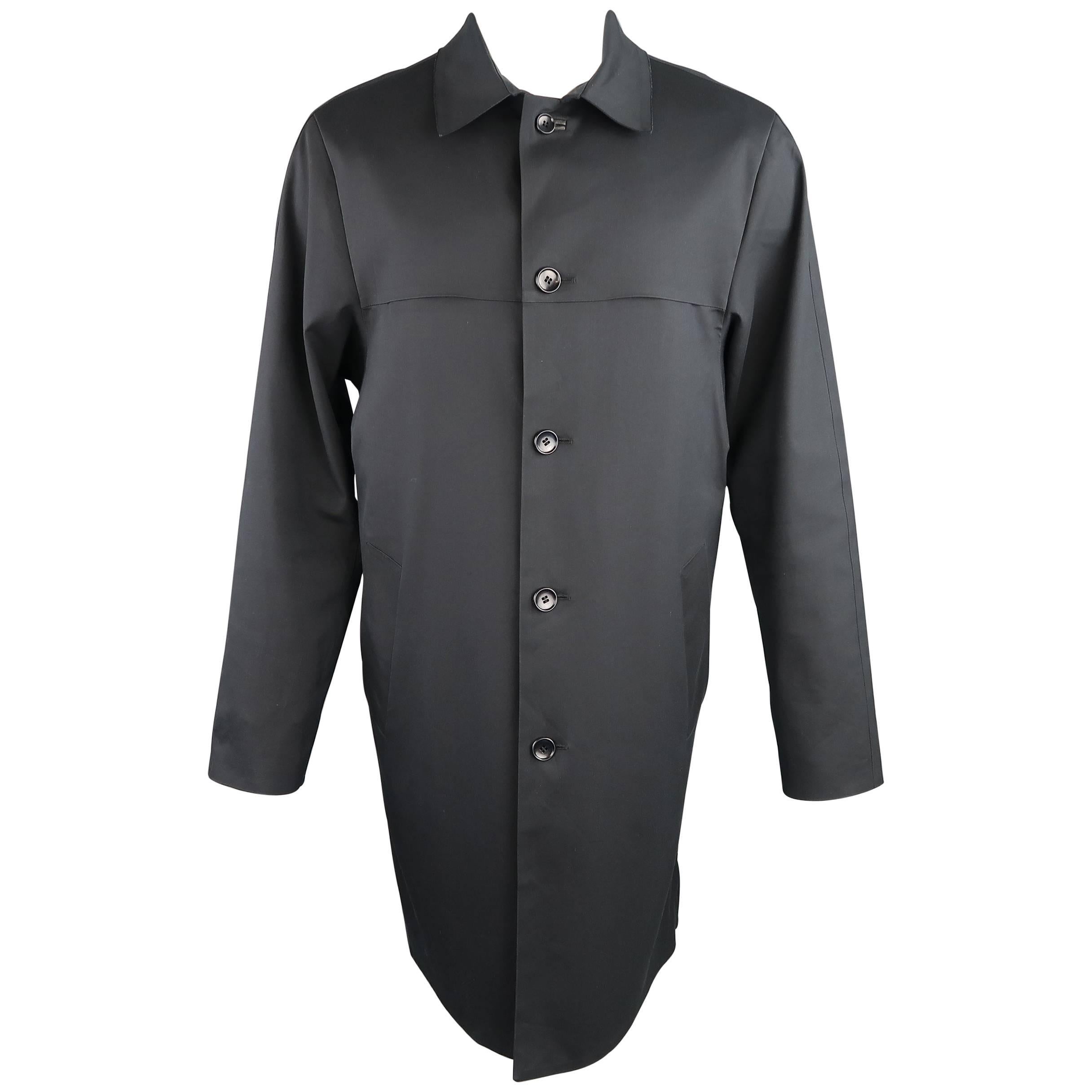 Men's LOUIS VUITTON Coat 40 Midnight Navy Coated Cotton Collared Car Jacket