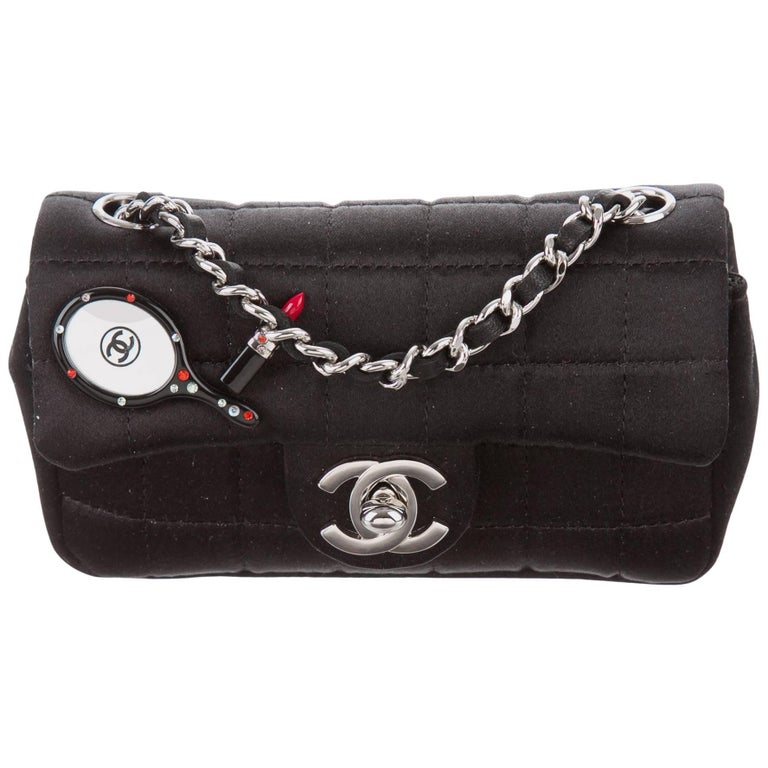 Chanel Suitcase Motif Shoulder Bag Black/White Plastic Patent Leather