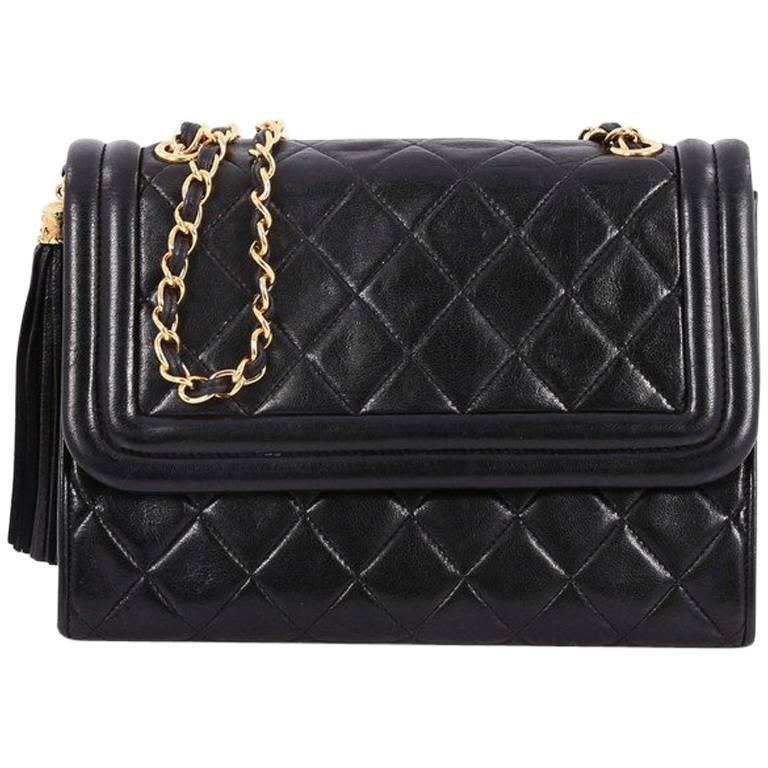 Chanel Vintage Diamond CC Flap Bag Quilted Lambskin Small at 1stDibs