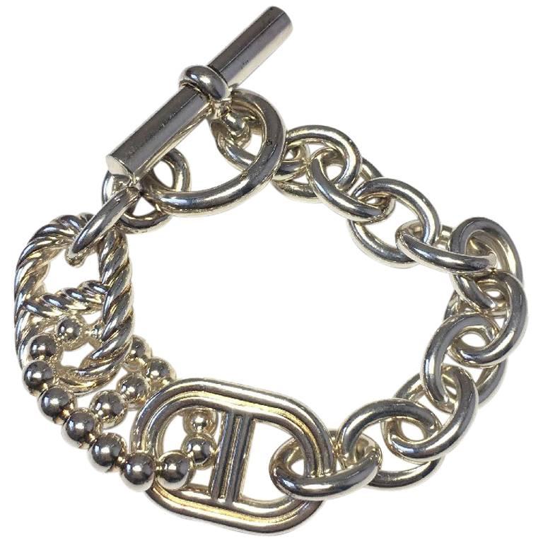 HERMES 'Parade' Chain Bracelet in Sterling Silver