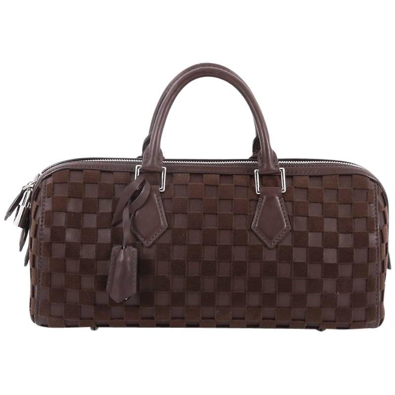 Louis Vuitton Speedy Cube Bag Damier Cubic Leather and Velvet East West