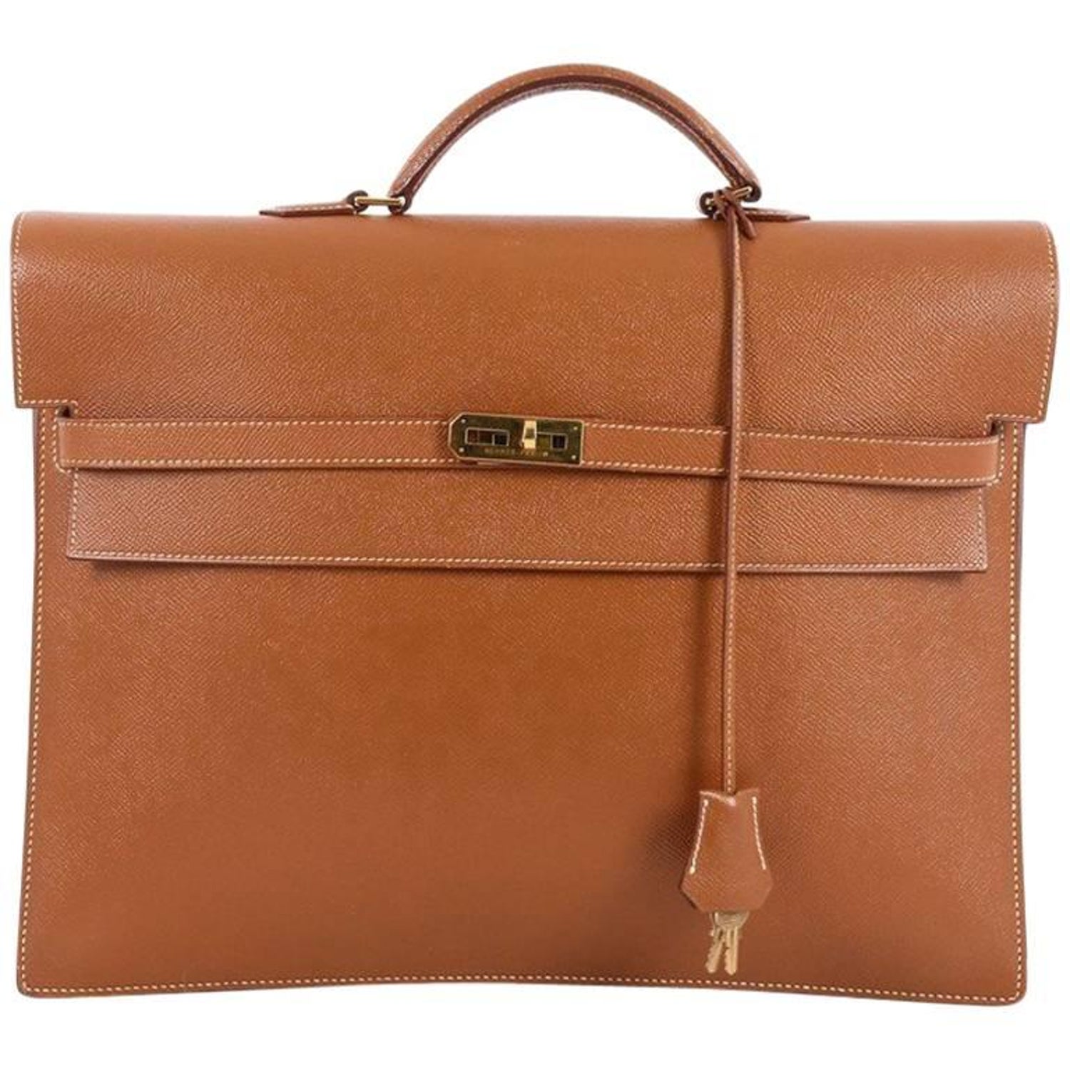 Hermes Herms Tadelakt Kelly Depeche 38 Briefcase, $4,500, TheRealReal