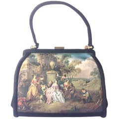 'French Romantic' homage silk handbag, with accessories, Italian, 1960s
