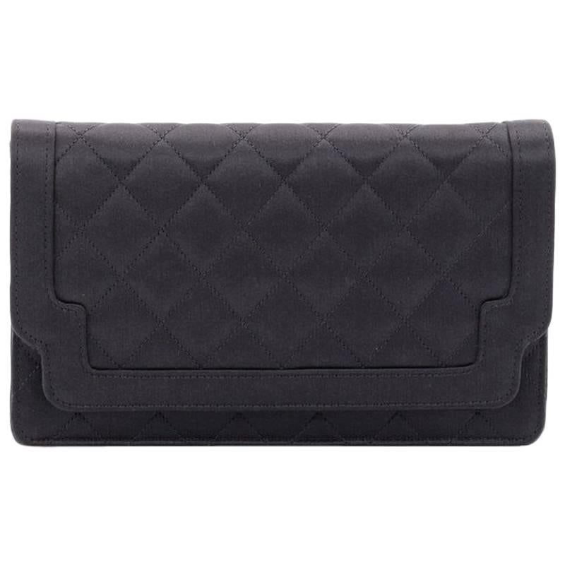 Chanel Vintage Flap Clutch Quilted Satin Small
