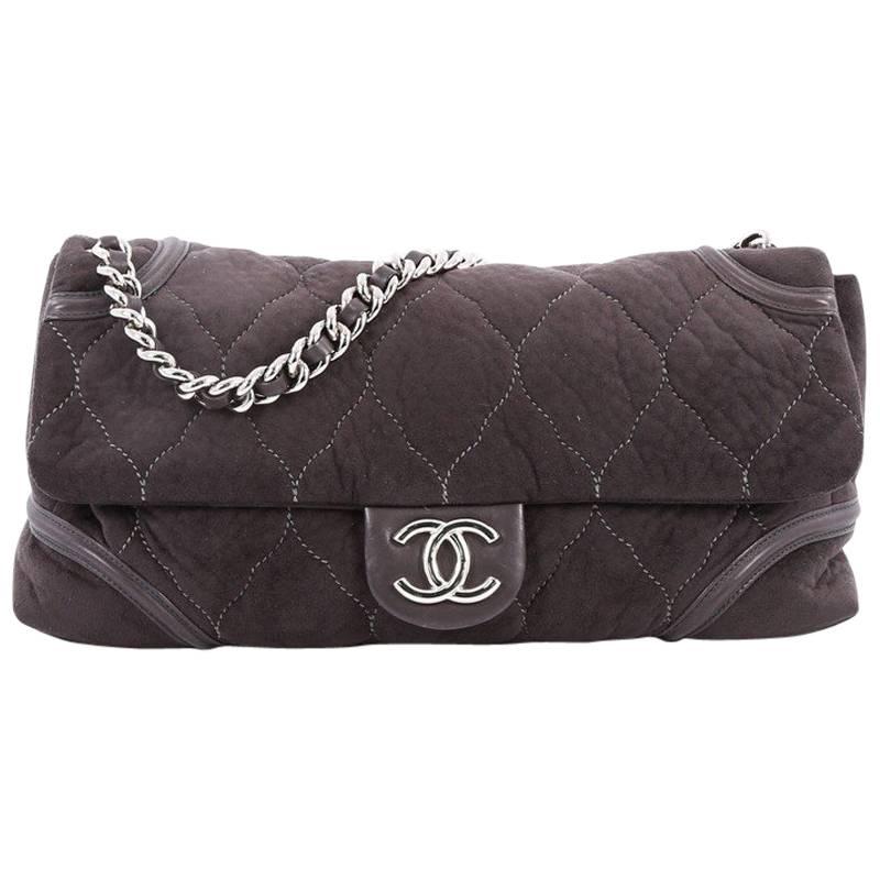 Chanel Rodeo Drive Flap Bag Quilted Fabric Large