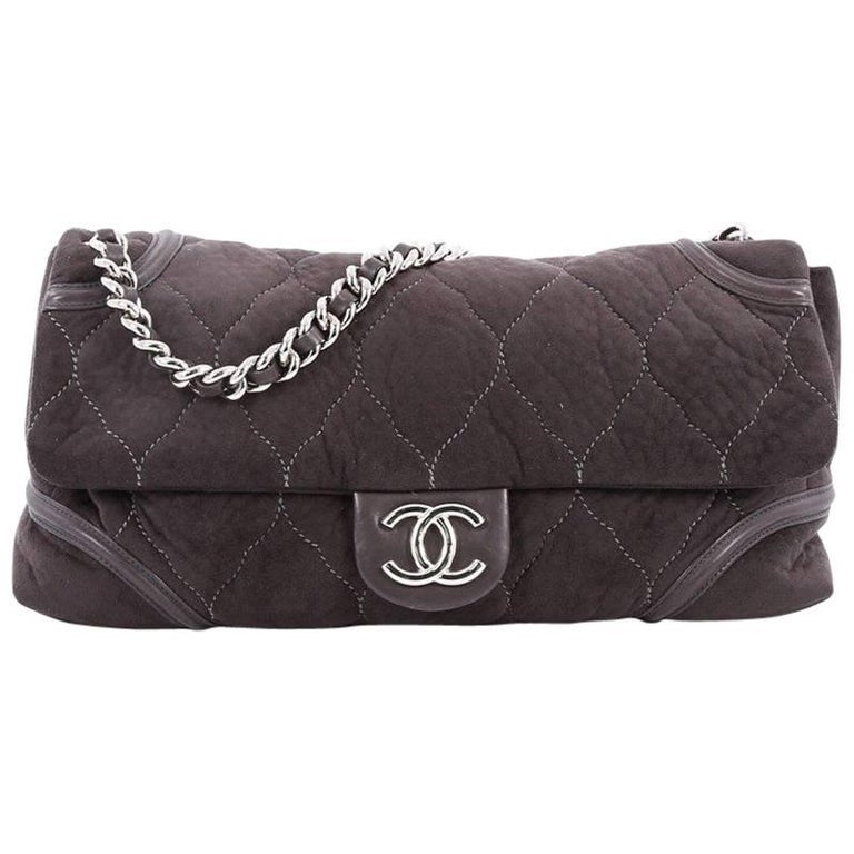 Chanel Rodeo Drive Flap Bag Quilted Fabric Large at 1stDibs