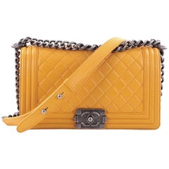 Chanel Boy Flap Bag Quilted Lambskin Old Medium