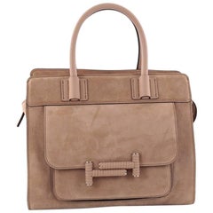Tod's Double T Satchel Bag Suede Small
