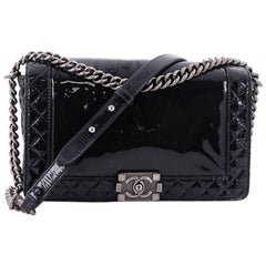 Chanel Reverso Boy Flap Bag Patent New Medium