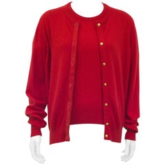 Early 1990s Gucci Red Cashmere Twin Set 