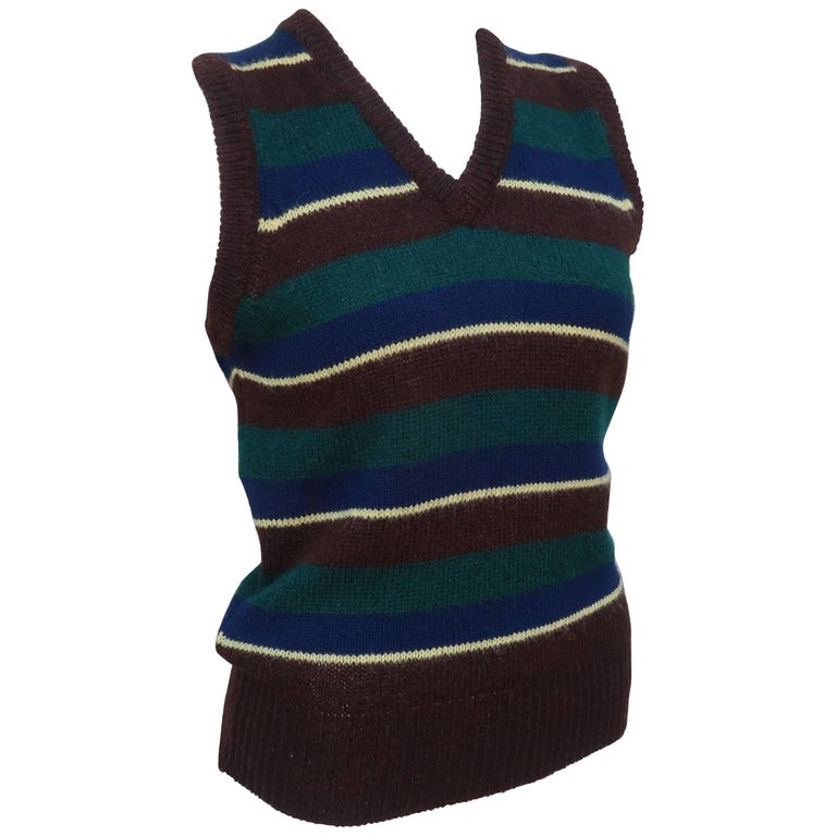 Ralph Lauren Wool Striped Sweater Vest, 1970s For Sale at 1stDibs