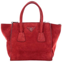 Prada Twin Pocket Tote Suede Small