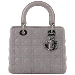 Christian Dior Lady Dior Handbag Cannage Quilt Lambskin Medium