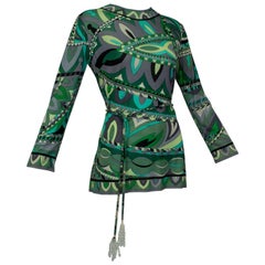 Emilio Pucci Silk Pullover with Coppola e Toppo Bead Belt, 1962