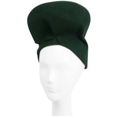 1940s Emerald Green Structured Turban 