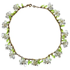 Vintage 1930s Early Haskell Glass Floral Necklace