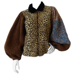 Vintage Leopard Sherpa Bell Sleeve Jacket