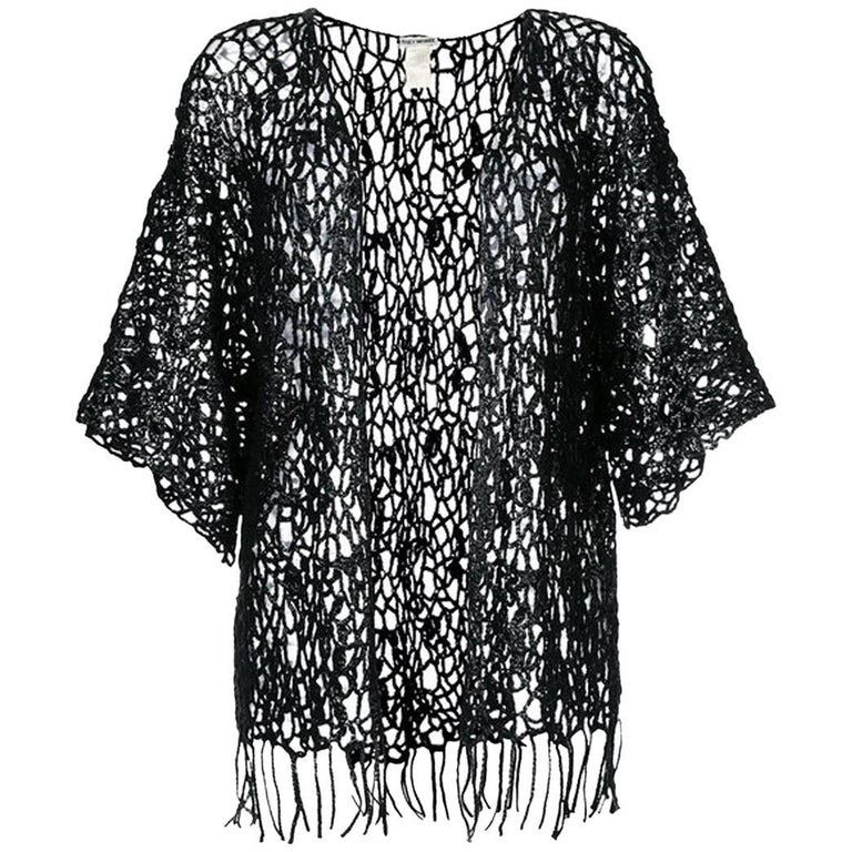 Issey Miyake Black Lace Cardigan For Sale at 1stdibs