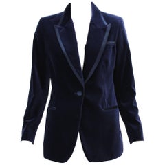 Tom Ford für Gucci 1996 Kollektion Dunkelblaue Samt-Smokingjacke Blazer It. 42