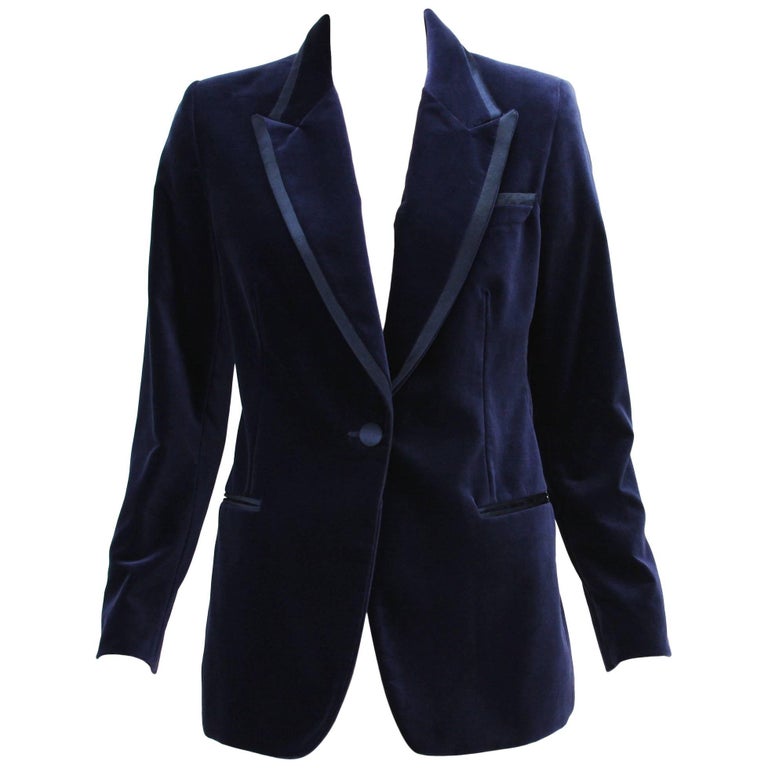 leje Uovertruffen Udelade Tom Ford for Gucci 1996 Collection Dark Blue Velvet Tuxedo Jacket Blazer  It. 42 at 1stDibs