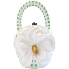 Timmy Woods Gingham Flower Wooden Bag 