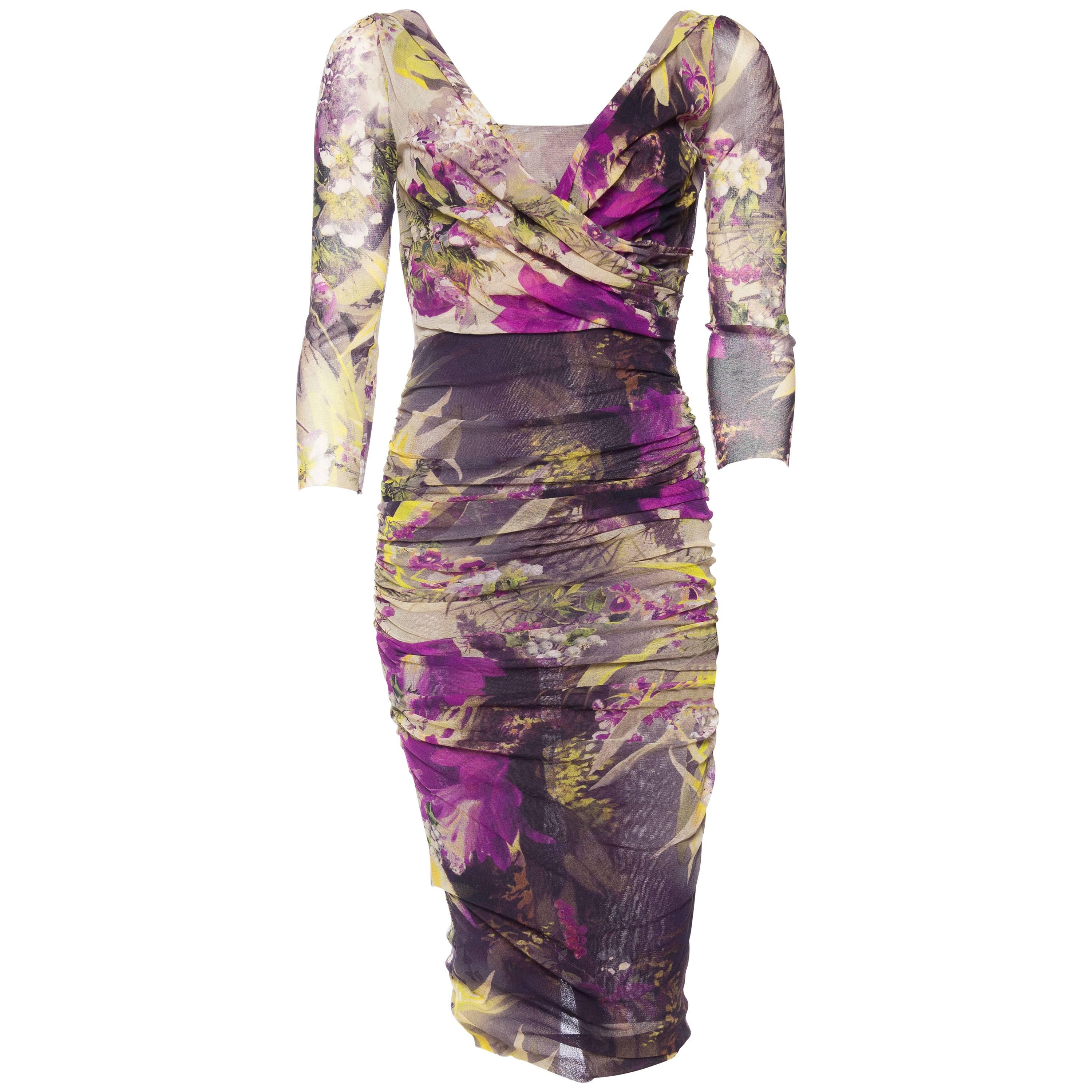 Jean Paul Gaultier Abstract Floral Body-con Dress