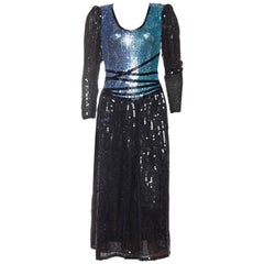 Neil Bieff Sequin Beaded Dress, 1970s 