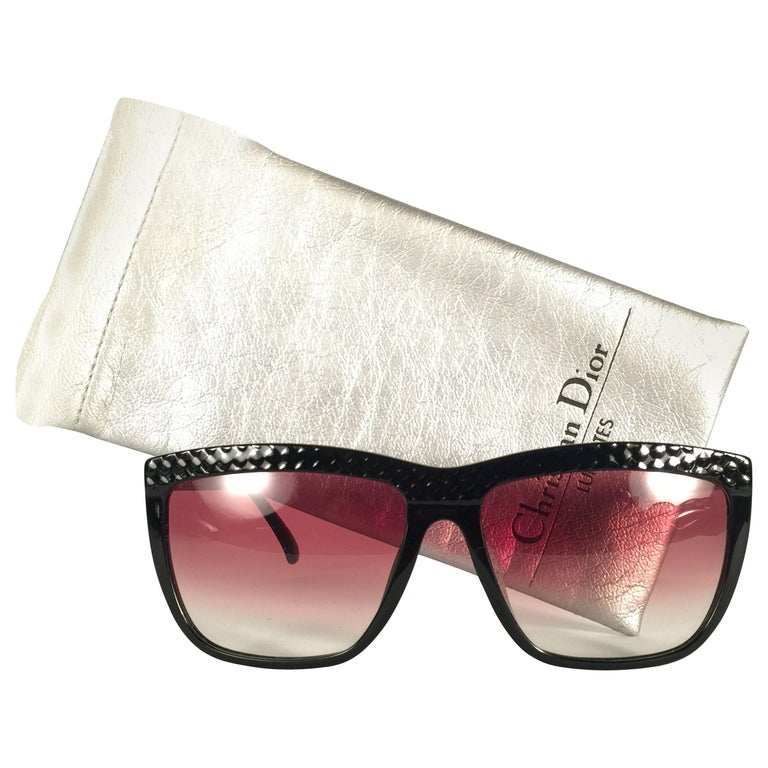 Mint Vintage Christian Dior 2399 Quilted Black Optyl Sunglasses Germany