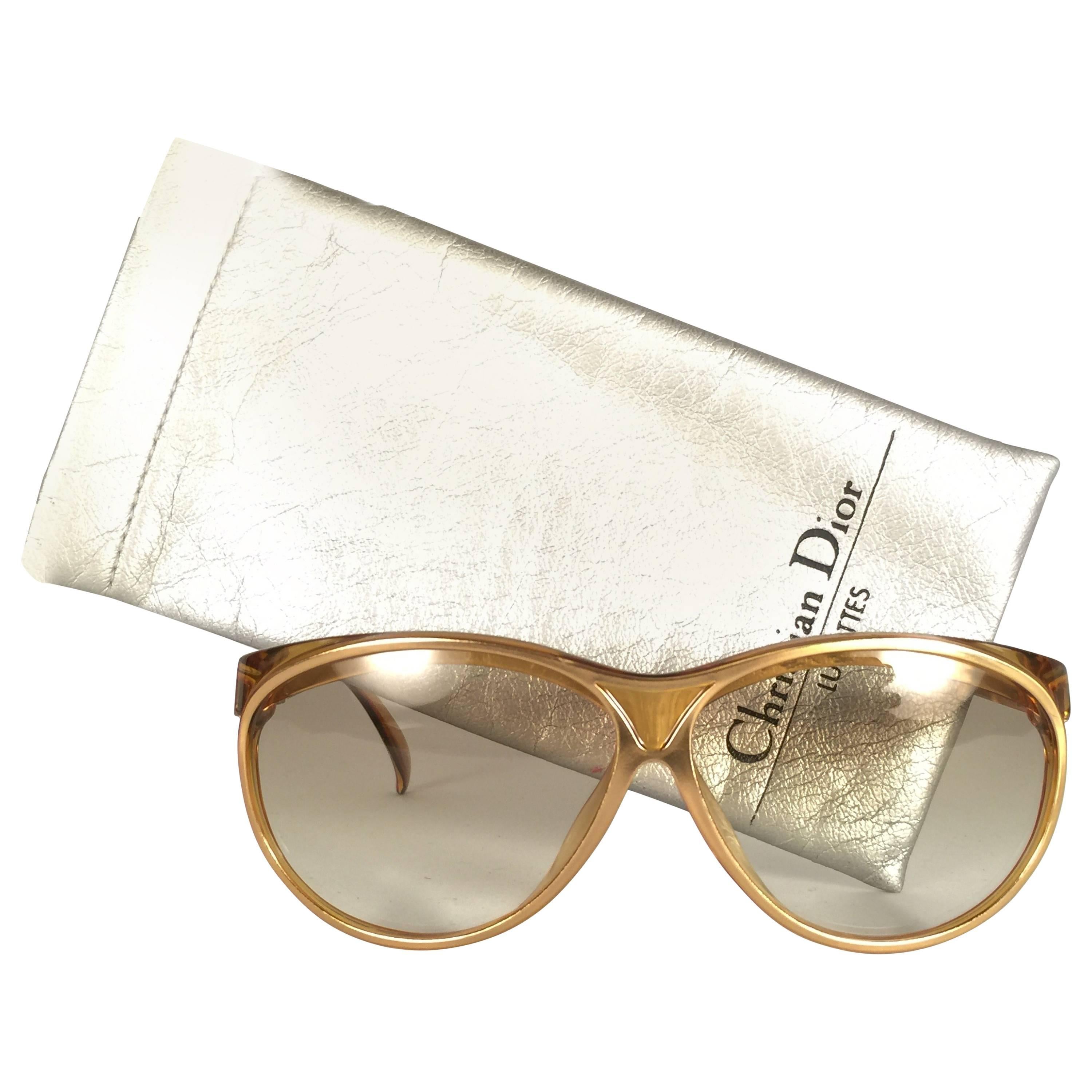 New Vintage Christian Dior 2157 Translucent Amber Optyl Sunglasses Austria