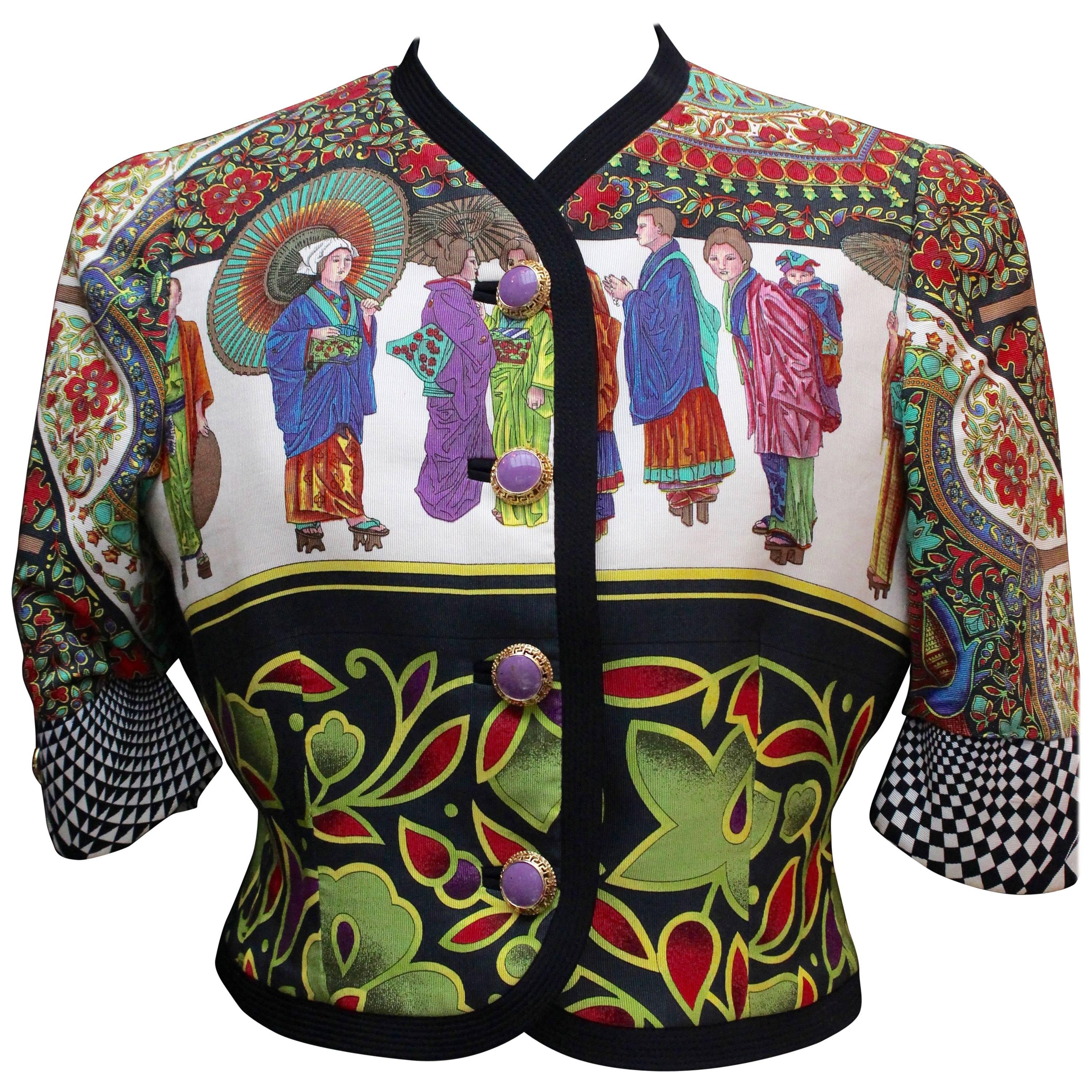 Gianni Versace Couture stunning asian short jacket, Spring 1992 