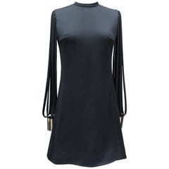 Pierre Cardin attributed little black dress with “couture” long sleeves, 1970s 