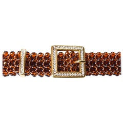 Valentino lucite bead and rhinestone belt, circa 1970s