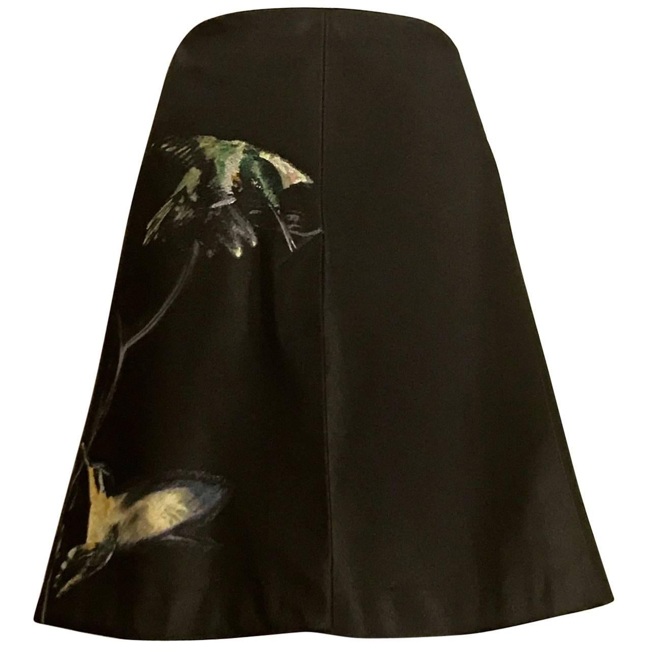 Alexander McQueen Black Hummingbird Bird Skirt, 2008 