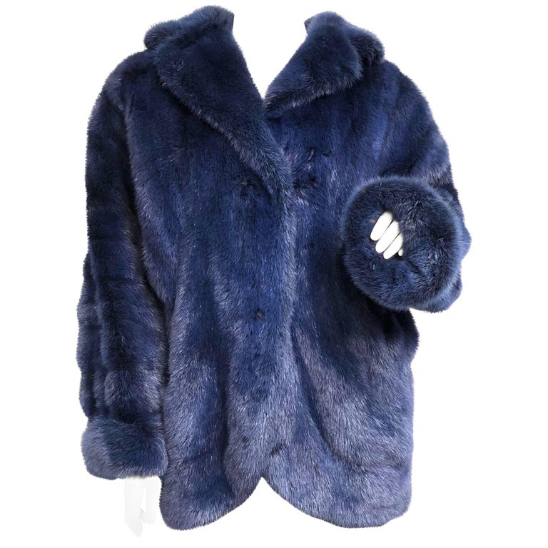 Blue Mink Fur Coat Jacket at 1stDibs