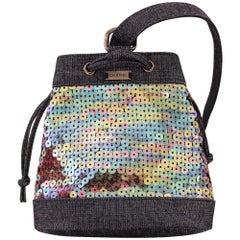 Chanel Retro Denim Sequin Mini Bucket Bag