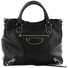 Balenciaga Velo Classic Metallic Edge Handbag Leather