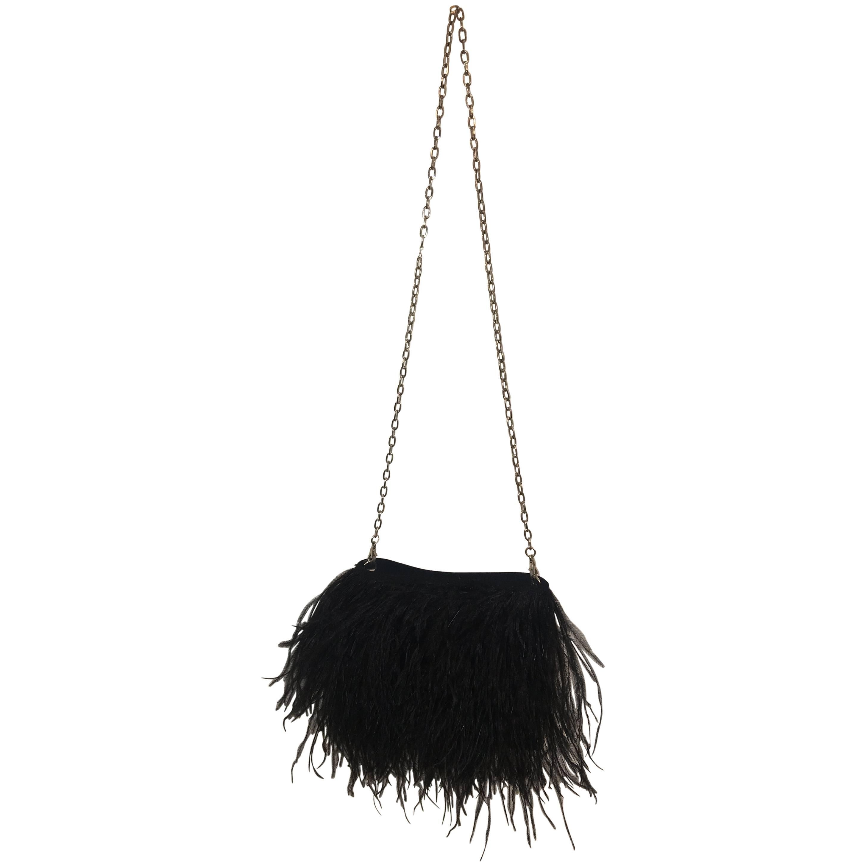 African Ostrich Feather Evening Bag