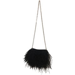 African Ostrich Feather Evening Bag