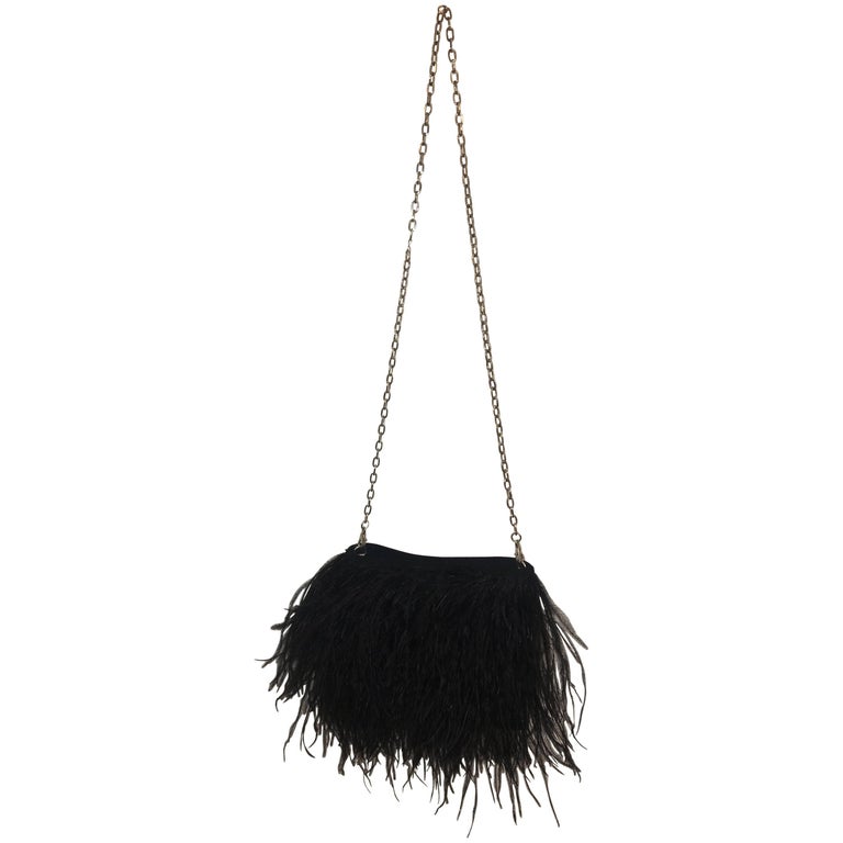 African Ostrich Feather Evening Bag at 1stDibs